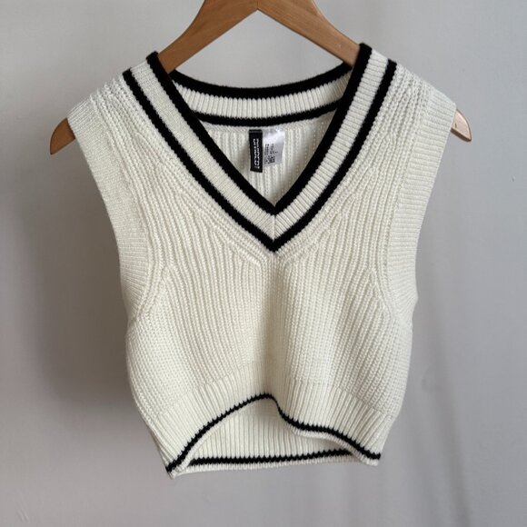CROP H&M KNIT VEST S/XS - Picture 1 of 3